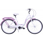 Mestský bicykel 26" Kozbike 26K36 3 prevodový Bielo fialový